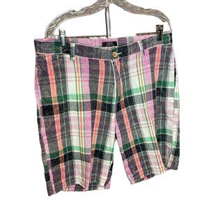 Snake Eyes Players Men’s Madras Pleated Cotton Shorts Sz 36